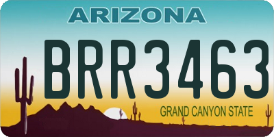 AZ license plate BRR3463