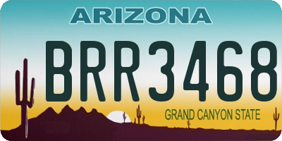 AZ license plate BRR3468