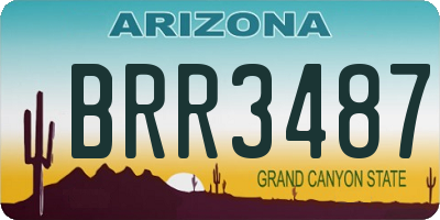 AZ license plate BRR3487