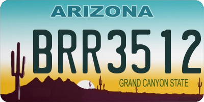 AZ license plate BRR3512