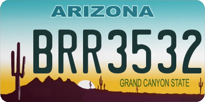 AZ license plate BRR3532