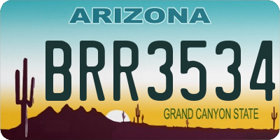 AZ license plate BRR3534