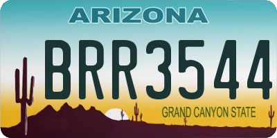AZ license plate BRR3544