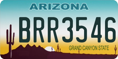 AZ license plate BRR3546