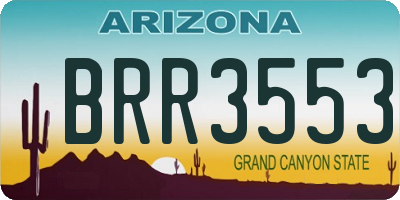 AZ license plate BRR3553