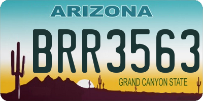AZ license plate BRR3563
