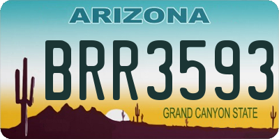 AZ license plate BRR3593