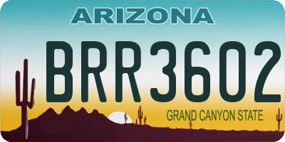 AZ license plate BRR3602
