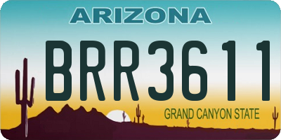 AZ license plate BRR3611