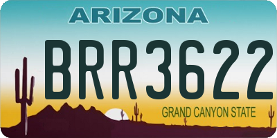 AZ license plate BRR3622