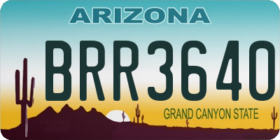 AZ license plate BRR3640
