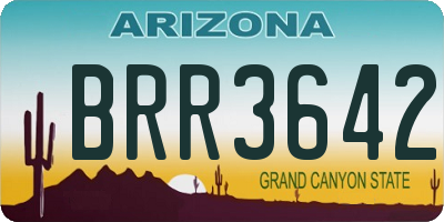 AZ license plate BRR3642