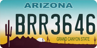 AZ license plate BRR3646
