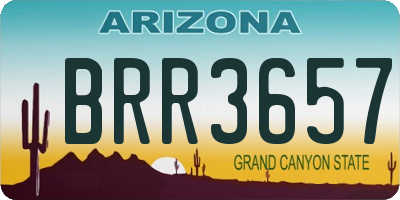 AZ license plate BRR3657