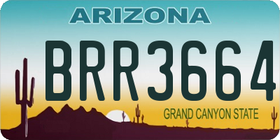 AZ license plate BRR3664