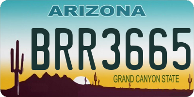 AZ license plate BRR3665