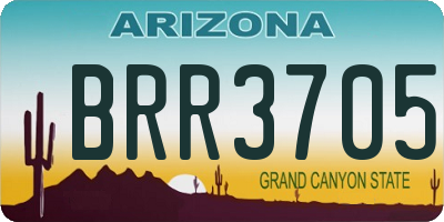 AZ license plate BRR3705