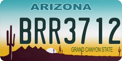 AZ license plate BRR3712