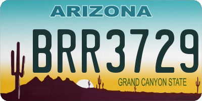 AZ license plate BRR3729