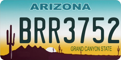 AZ license plate BRR3752