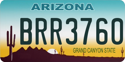 AZ license plate BRR3760