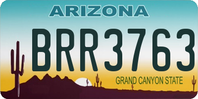 AZ license plate BRR3763