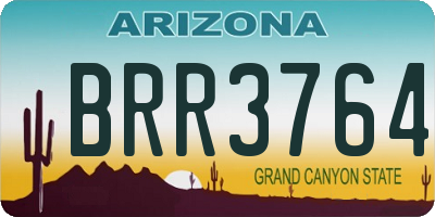 AZ license plate BRR3764