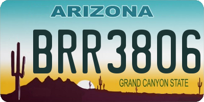 AZ license plate BRR3806