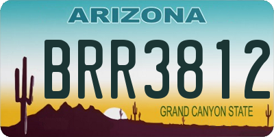 AZ license plate BRR3812