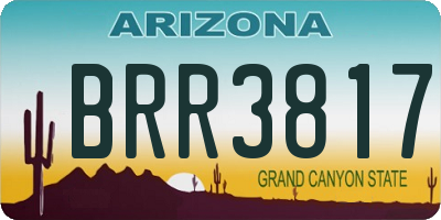 AZ license plate BRR3817