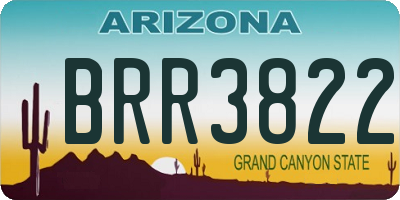 AZ license plate BRR3822