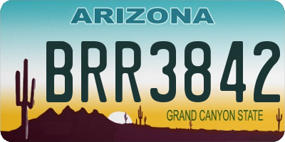AZ license plate BRR3842