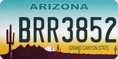 AZ license plate BRR3852