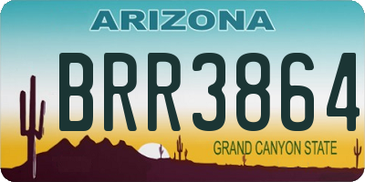 AZ license plate BRR3864