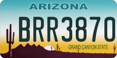 AZ license plate BRR3870