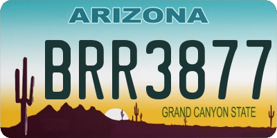 AZ license plate BRR3877
