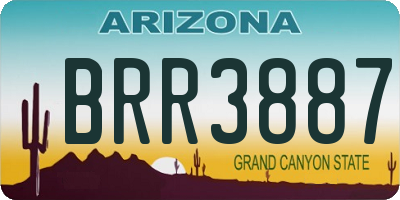 AZ license plate BRR3887