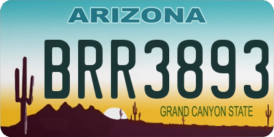 AZ license plate BRR3893