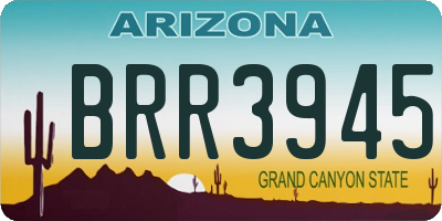AZ license plate BRR3945