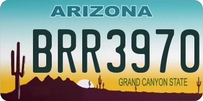 AZ license plate BRR3970