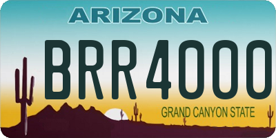 AZ license plate BRR4000
