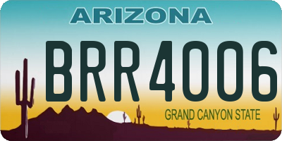 AZ license plate BRR4006