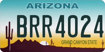 AZ license plate BRR4024