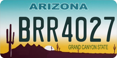 AZ license plate BRR4027