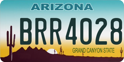 AZ license plate BRR4028