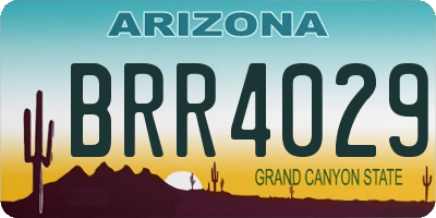AZ license plate BRR4029