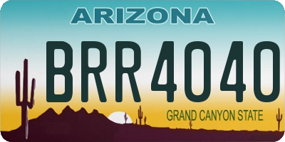 AZ license plate BRR4040