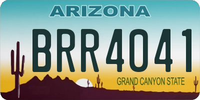 AZ license plate BRR4041