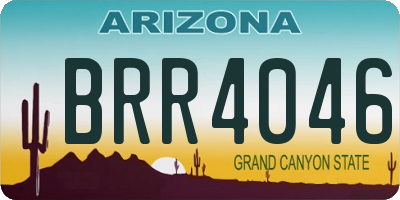 AZ license plate BRR4046