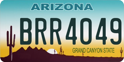 AZ license plate BRR4049
